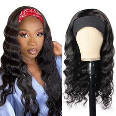 Headband Wig Loose Body Wave Human Hair Scarf Wig No GLUE Easy Wear