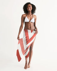 Uniquely You Sheer Herringbone Red Swimsuit Cover Up