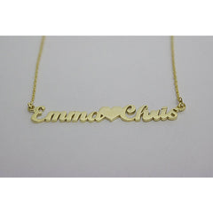 Tiny Personalized Two Name Necklace Handmade