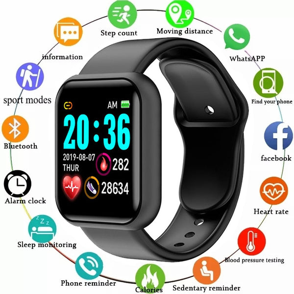 Y68 Smart Watch Men D20 Pro Smart Watch Heart Rate Monitor Blood